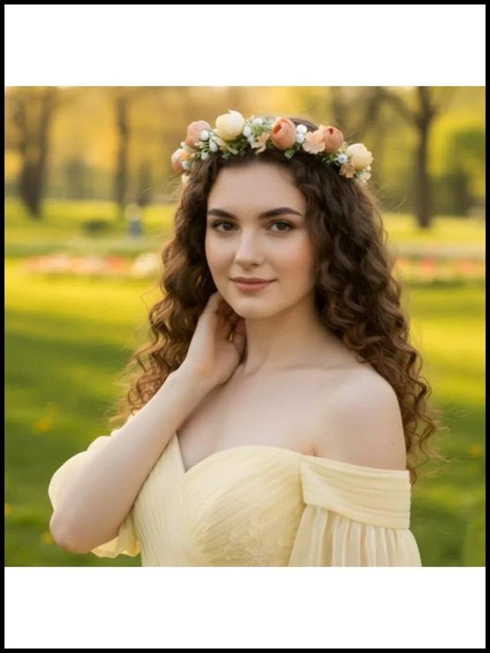 Handmade Metal Headband with Flowers for Weddings and Photoshoots
